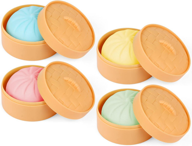 4 PCS glitter dumpling toy 스트레스볼 피젯 감각 장난감 찜기 만두 압력 완구