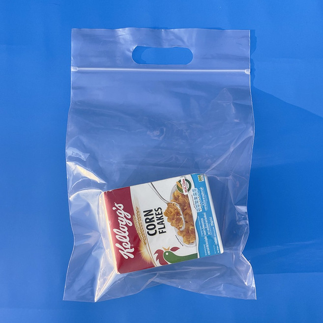 투명손잡이 지퍼백4호 30x35+5cm 100매 의류포장 선물용 부드러운 재질 비닐쇼핑백
