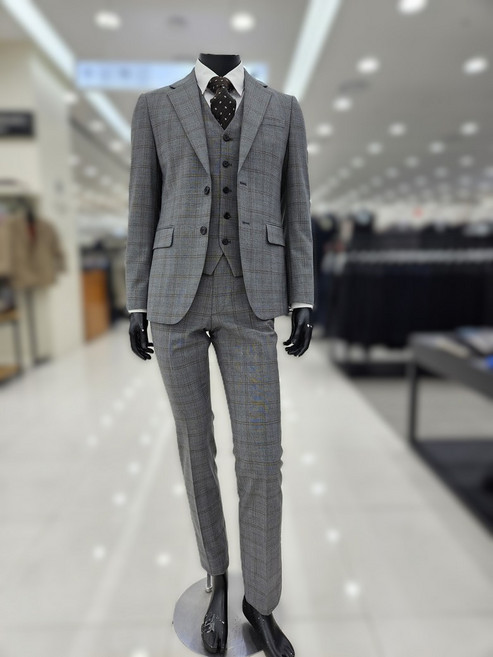 파렌하이트 24F/W 그레이멜란지 글렌 체크 정장세트 FJJ2338