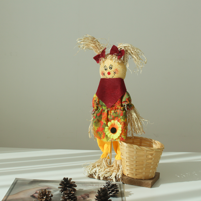 [왓위셀] 바구니 허수아비 인형 1p, 삐삐머리 내친구