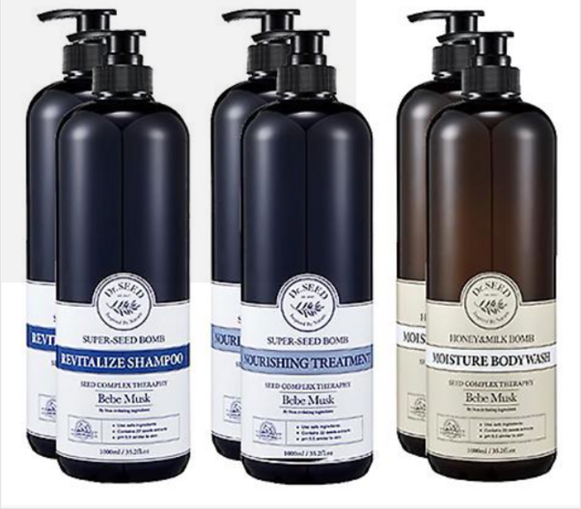 닥터시드 슈퍼시드밤 샴푸 트리트먼트 바디워시 1000ml 2개, 미드나잇로즈, 선택:미드나잇로즈