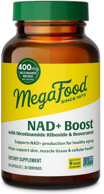 MegaFood NAD+ Supplement with Nicotinamide Riboside & Resveratrol - NMN Supplement Alternative - V, 60정