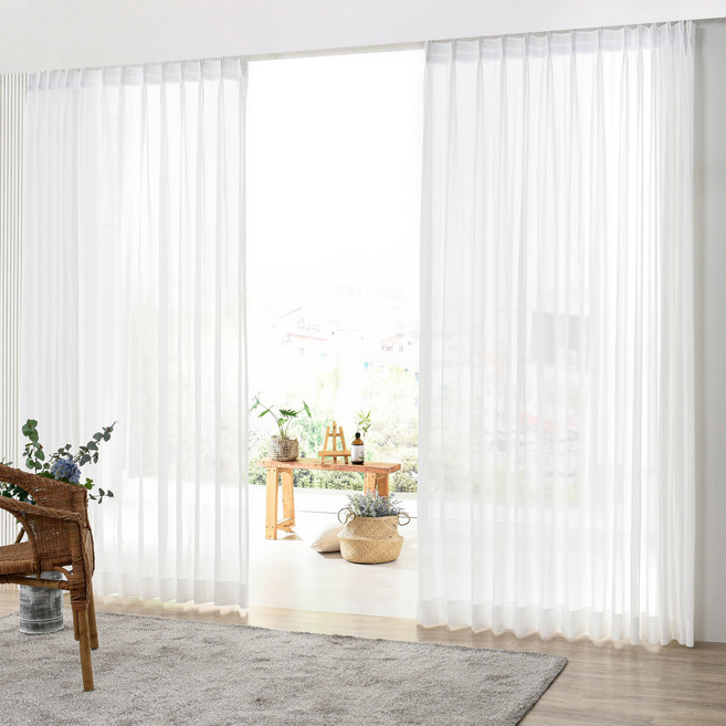 패브릭몰 호텔식 나비주름 형상기억 쉬폰커튼 클래식 얇은커튼 거실커튼 인테리어커튼 스튜디오커튼 카페커튼 가게커튼