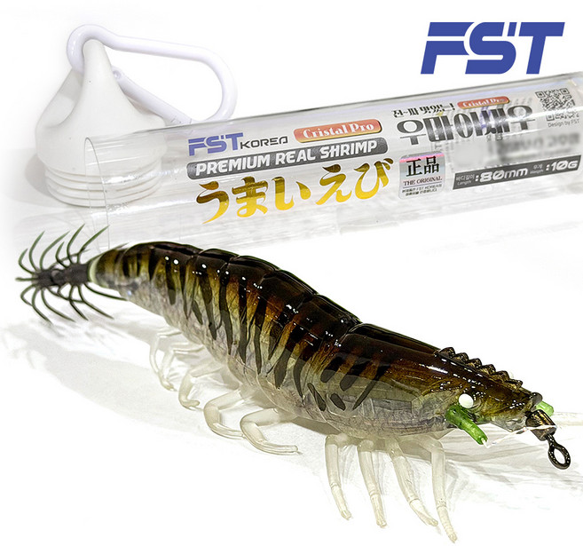 FST 25년 완벽수평침강 리얼새우에기 60mm 우마이 크리스탈 전체 UV+야광 축광 실리콘다리 쉬림프에기 갑오징어 쭈꾸미 한치 에기, #11 리얼아징, 1개, 10g