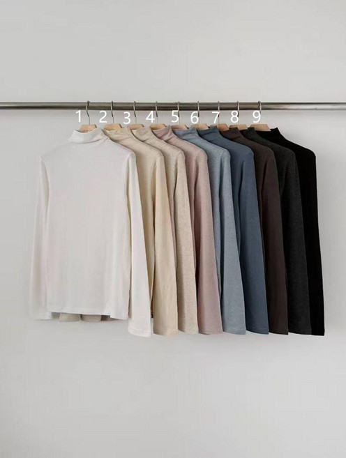 폴라 반목티 면스판 긴팔 골지티 속기모 폴라티 포근한