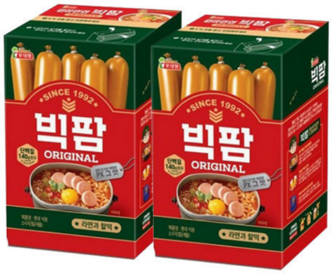 롯데햄 빅팜 불닭 간식 소시지, 600g, 2개