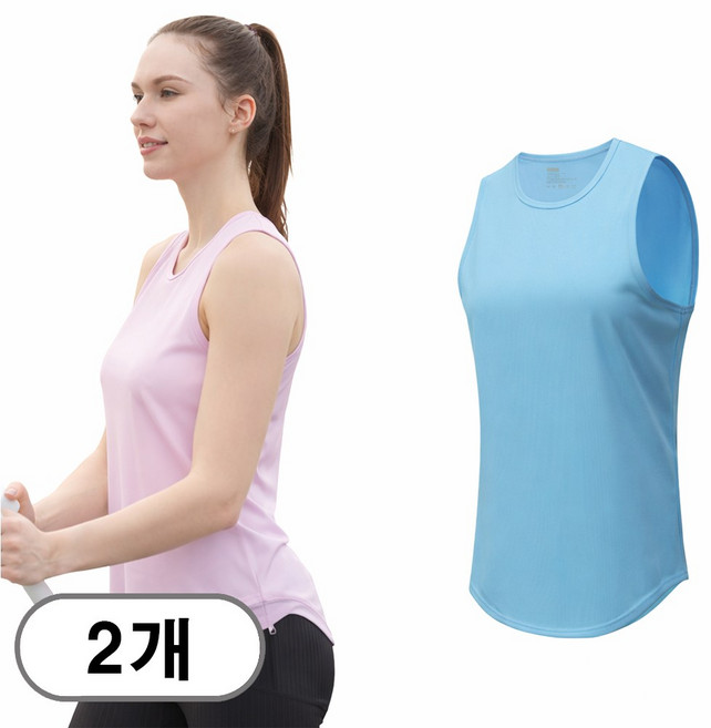 차쿠 1+1 여성 러닝 나시 메쉬 민소매 마라톤 조깅 달리기 나시 시원한 쿨 조끼