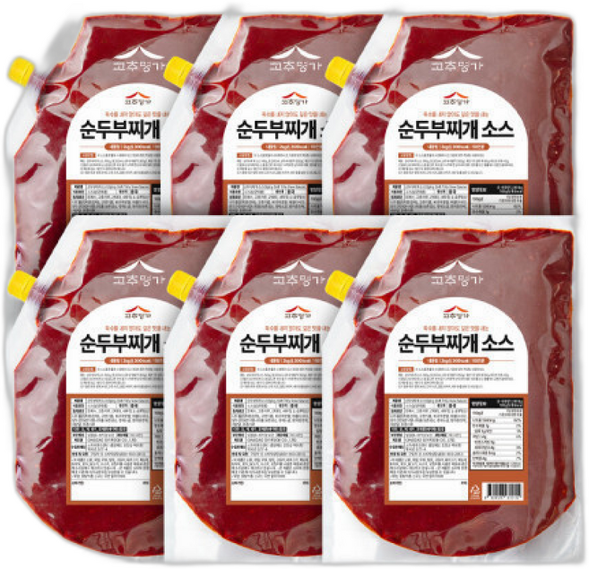 고추명가 순두부찌개 소스, 6세트, 2kg