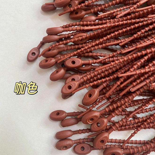 硅膠數據線紮帶 自鎖式束線帶 15cm, 咖啡色 ,可掛娃娃/燈牌/鑰匙等 15cm 12條, 1個
