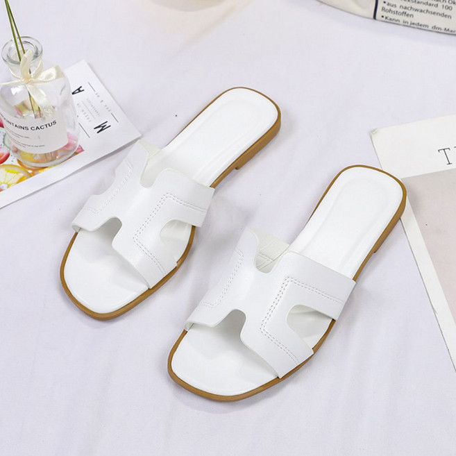 미제르바 여성 슬리퍼 발편한 가죽 샌들 여자 신발