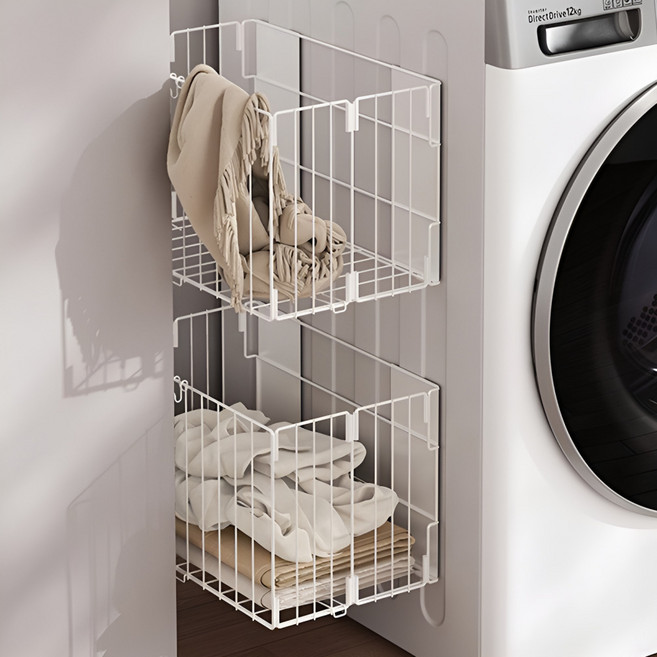 바투하루 다용도 자석 철제 수납선반, 1개, 화이트