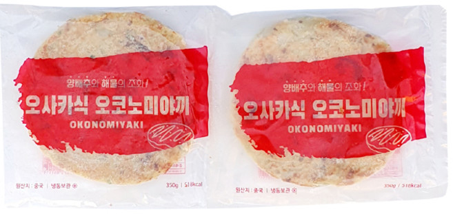 지엔씨푸드 냉동 오사카식 오코노미야끼350g, 2개, 350g
