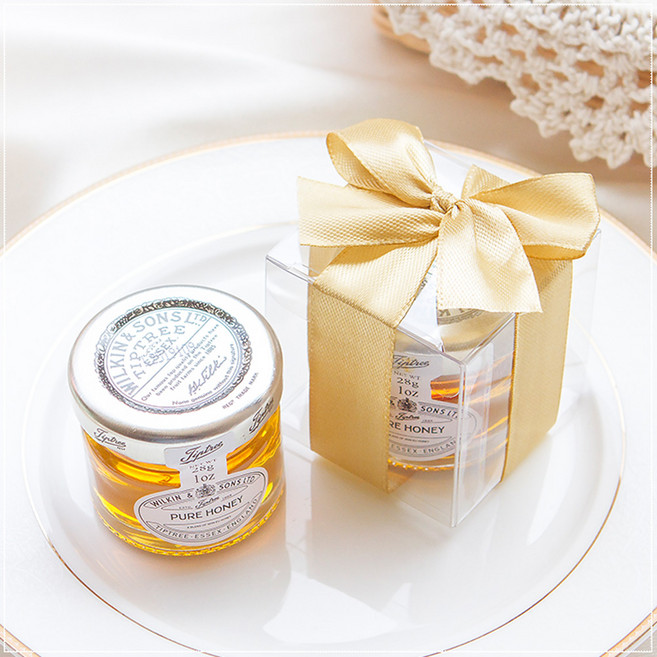 Tiptree 英國迷你蜂蜜 透明盒裝 (金色緞帶) 迎賓送客禮 桌上禮 婚禮小物, 28g, 2個