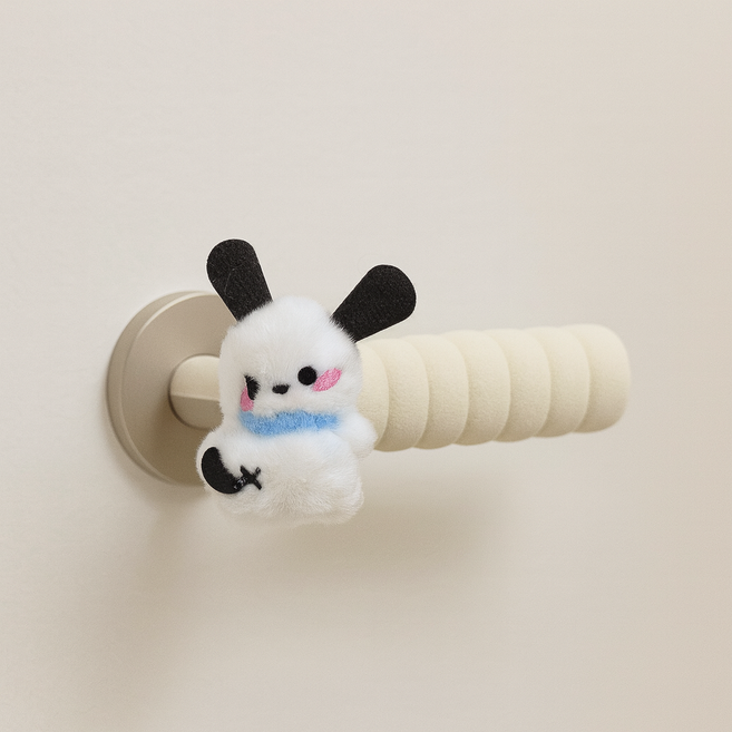 디어엠올 귀여운 캐릭터 문손잡이 커버 방문 문콕방지, 강아지 바디형 왼쪽1 오른쪽1