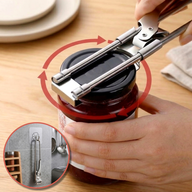 말끔당 길이조절 만능 오프너 병 뚜껑 따개, 1개, 실버스텐