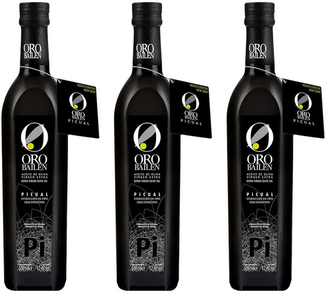 오로바일렌 피쿠알 엑스트라 버진 올리브 오일, 3개, 500ml