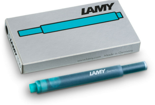 LAMY T10 만년필용 일회용 잉크 카트리지 5p, Turquoise (5팩), 10개