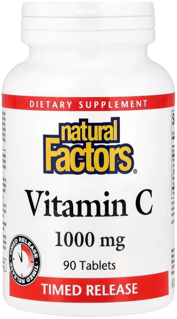 네츄럴팩터스 비타민C 1000mg 서방형 정제 90정, 5개 - 쿠팡