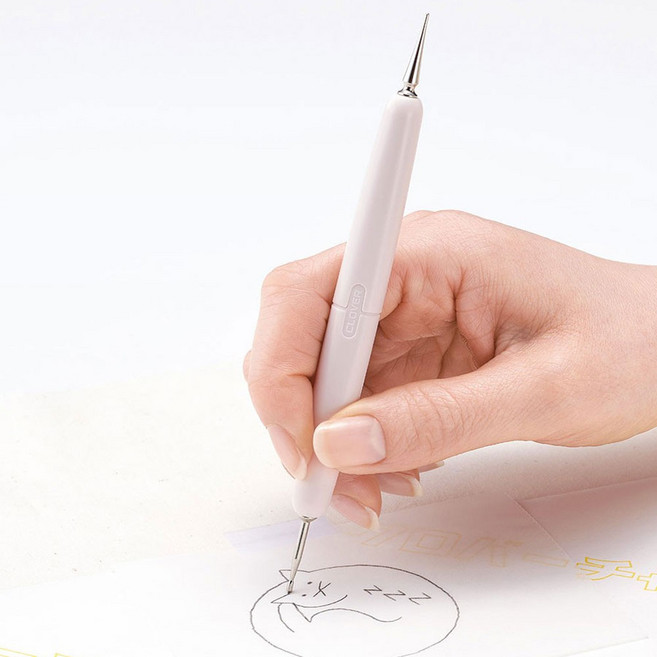 패션스타트 크로바 고급 수예용 먹지 철필 트윈, 1개, 화이트