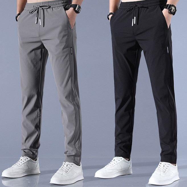 데오젠 아이스 실크 여름 냉장고바지 스트레이트 밴딩바지 2장