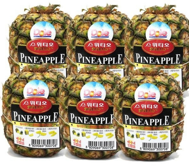 Dole 스위티오 잎뗀 파인애플 (6수), 680g, 6입