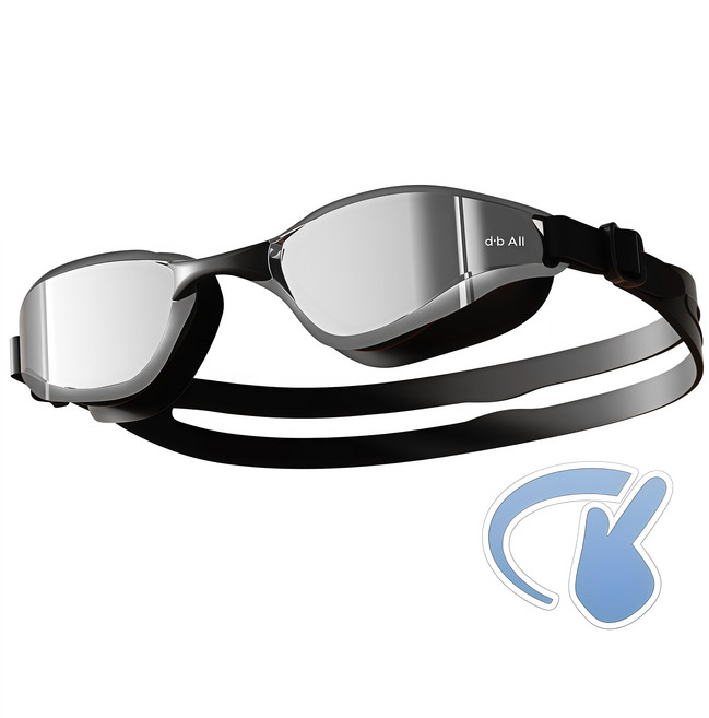 디브올 최신기술 나노코팅 지속적익 김서림방지 미러 수경, 1개, 블랙