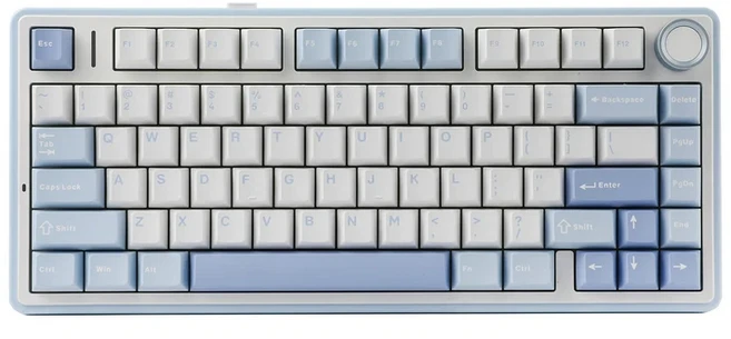 EPOMAKER x AULA F75 75% ANSI 핫스왑 가스켓 Bluetooth 5.0/2.4G 무선/유선 공구식 키보드 Mac/W, 04 Sea Salt Blue, 04 LEOBOG Ice Vein