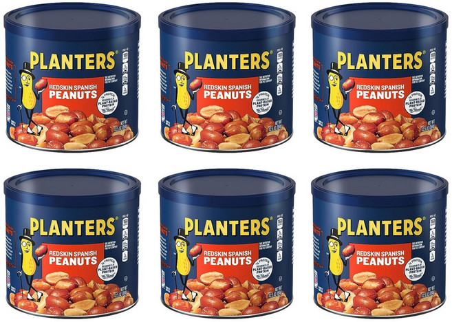 6개세트 플랜터스 Planters 스페니쉬 레드스킨 피넛 땅 354g Spanish Redskin Peanuts, 6개