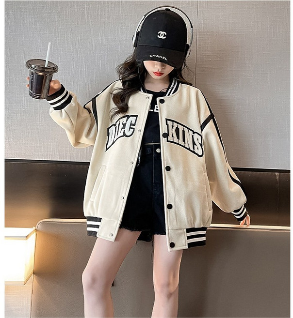 해피델리 디아이 레터링 야구점퍼