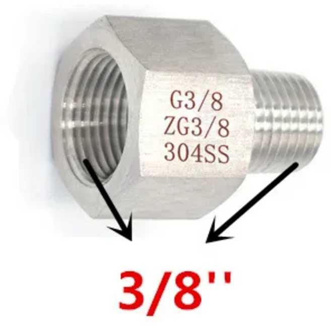 두꺼운 스타일 고압 304 스테인레스 스틸 압력 게이지 어댑터 파이프 피팅 1/8 "1/4" 3/8 "NPT, neiwai-03, 1개