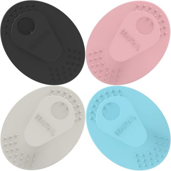 페이스 스크러버 4개 세트 BEAUTAL 실리콘 수동 얼굴 세안 브러시 남녀용 부드러운 각질 기 피부 관리 블랙+스타라이트+핑크+블루, Black+starlight+pink+blue