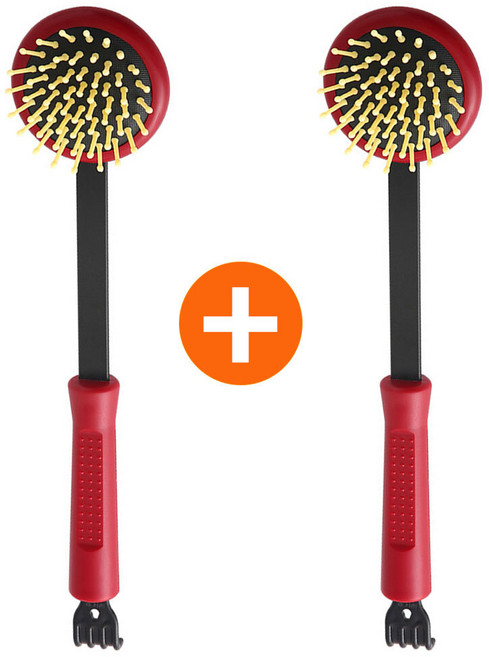 1+1 양면 팡팡 지압 안마기 효자손 휴대용 셀프 등 어깨 마사지기, 2개