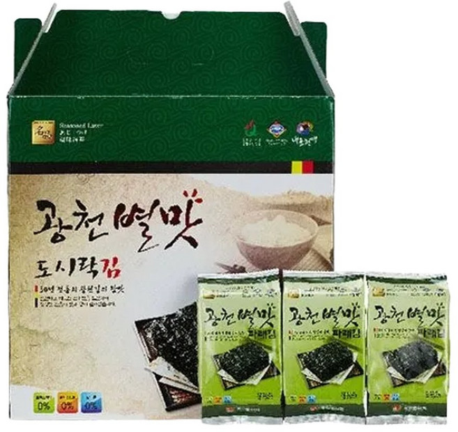 별식품 광천별맛김 파래도시락김 32봉, 32개, 4g