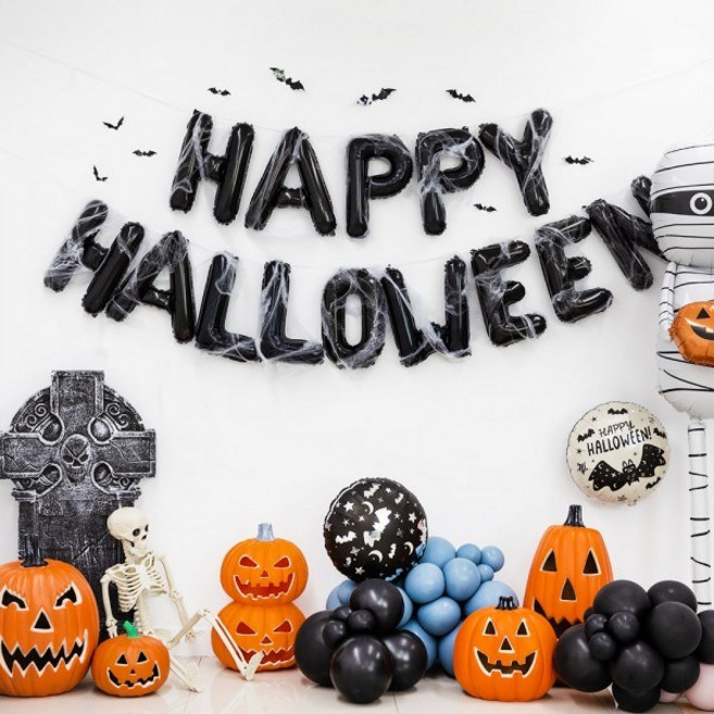 하하홈파티 해피할로윈 은박풍선 박쥐 거미줄 장식, 1세트