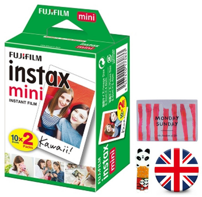 인스탁스 미니필름 20p + 손거울 + 책갈피 + 카드케이스 랜덤 발송, 1세트