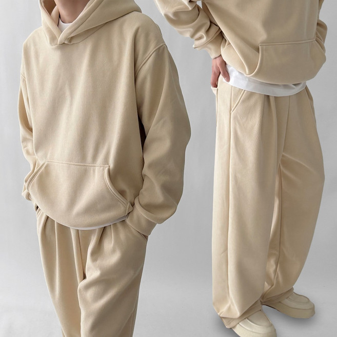 [세트가격] 빠델 베베 골덴 코듀로이 양털안감 후드티 와이드팬츠 핀턱 스트링 트레이닝 츄리닝 셋업