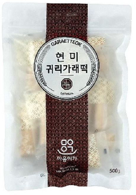 마음이가 현미가래떡(귀리+서리태+오곡+쑥), 4개, 500g