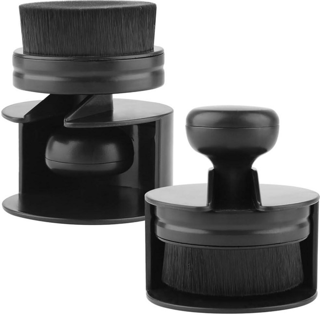 자동차 타이어 샤인 어플리케이터 2개 자동 디테일 브러시 고밀도 휴대용 청소 커버가 있는 씰 디자인 차량 휠 폴리쉬 왁스 블랙 253008