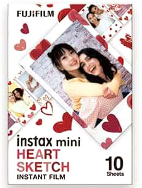 FUJIFILM 富士 instax mini 拍立得空白底片 拍立得 底片 FUJI mini 拍立得 底片 王冠攝影, 1個裝, 愛心(10張底片)2027/09, 錢包尺寸