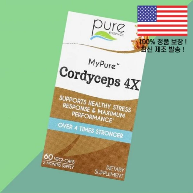 퓨어 에센스 마이퓨어 동충하초 4X 식물성 베지캡슐 60정 Pure Essence MyPure Cordyceps 60 Vegi Caps, 퓨어 에센스 마이퓨어 동충하초 4X 식물성 베지캡슐 6 - 쿠팡