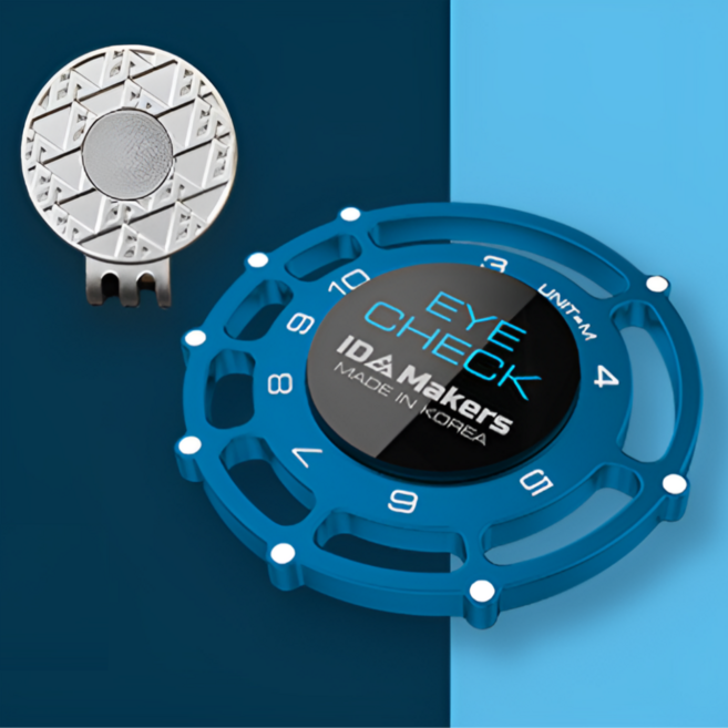 아이체크 골프볼마크 볼마커 거리측정 골프마커 자석클립 선물세트, 1개, 블루