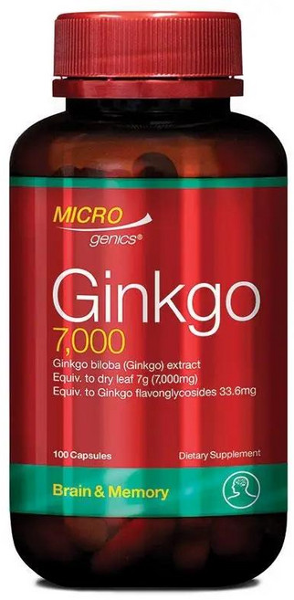 호주 마이크로제닉스 Microgenics Ginkgo 징코 7000 캡슐, 4개, 100정