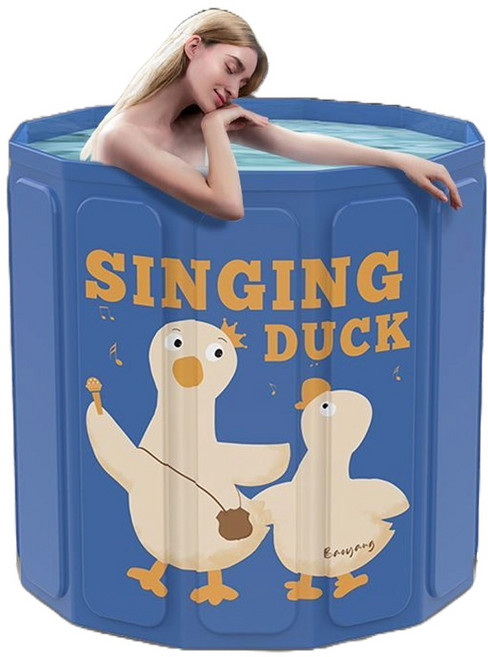 KCJ 접이식 성인 간이 반신 욕조, 1개, 블루