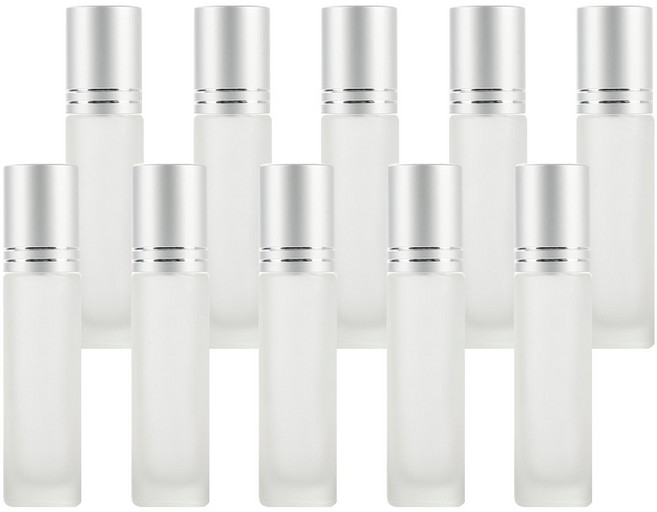 27리빙 부드럽게 발리는 롤온 향수 공병+롤온 따개 포함, 10개, 두꺼운 반투명 실버캡 10ml