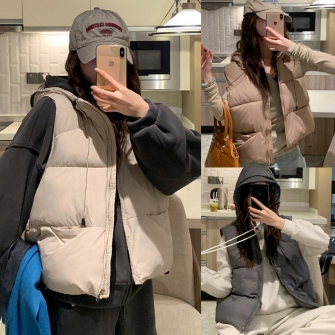 白鳥麗子 鋪棉立領輕羽絎縫保暖馬甲外套