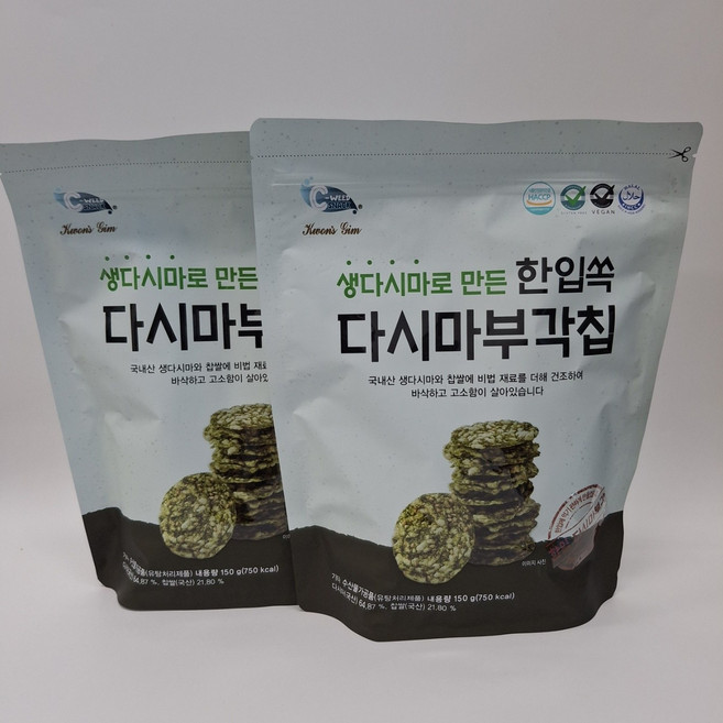 예맛 한입쏙 다시마 부각칩, 150g, 2개