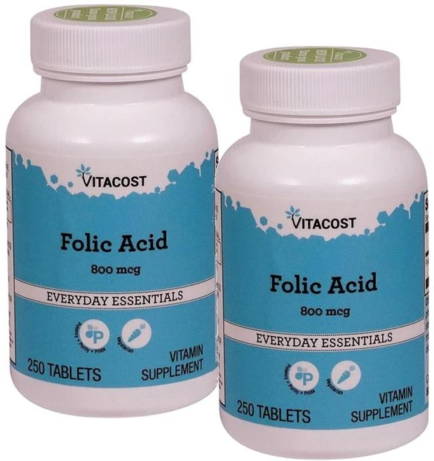 비타코스트 엽산 800mcg Vitacost Folic Acid, 250정, 2개 - 쿠팡