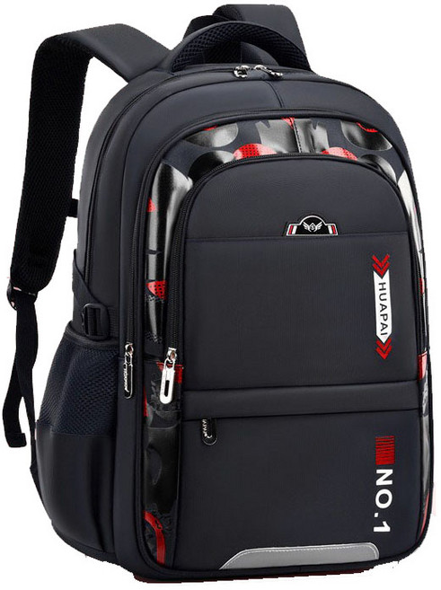 HUAPAI 國小護脊書包 輕質撞色後背包 多功能兒童學生書包 防水大容量