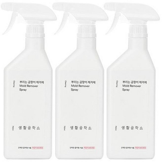 생활공작소 뿌리는 곰팡이 제거제, 750ml, 3개