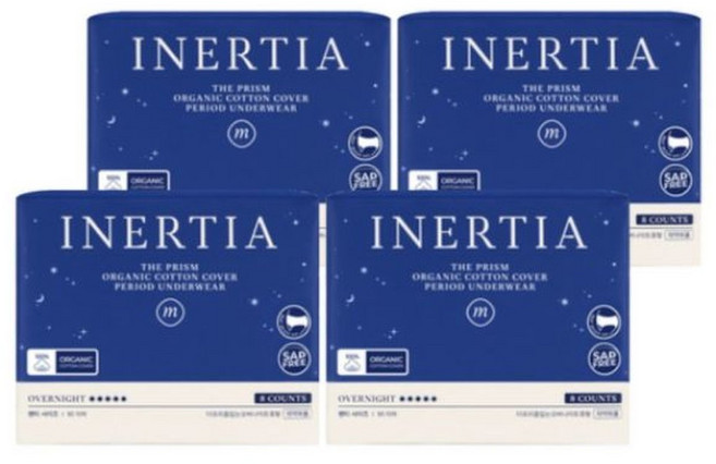 이너시아 더프리즘 생리대 입는 오버나이트 생리대 중형 8개입 4개